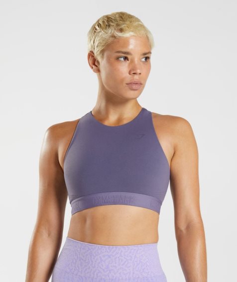 Staniki Sportowe Gymshark 315 Performance High Neck Damskie Fioletowe | PL 270FZW